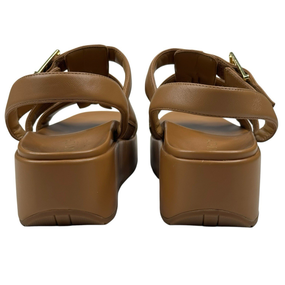 Vionic Delano Platform Wedge Fisherman Sandals Camel Leather Womens Size 7 New - Picture 3 of 9